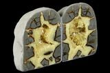Tall, Crystal Filled Septarian Geode Bookends - Utah #176821-3
